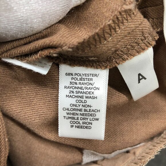 Loft Julie Trouser Dress Pants Womens 8 Tan Camel Wide Leg Twill Fall Winter - Picture 10 of 10